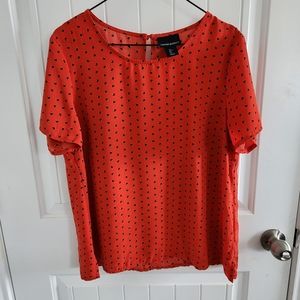 Cynthia Rowley Red Watermelon Seed Print  Blouse Top Large